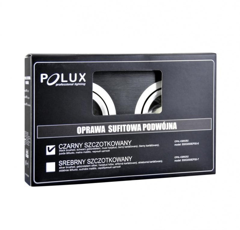 Inbouw 2x LED spot GU10 - aluminium - rechthoek armatuur - geborsteld - zwart/zilver