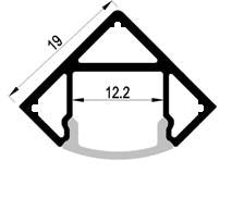 LED Profiel 2,5 meter - 45 graden