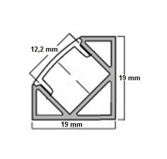 LED Profiel 2,5 meter - 45 graden