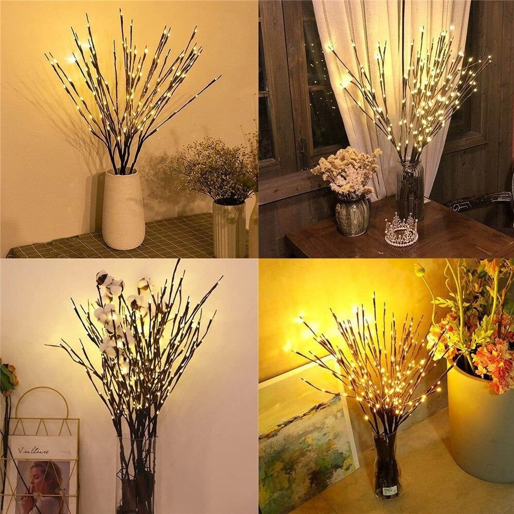 Kerst wilgentakken set - 20 LEDs - Koud wit