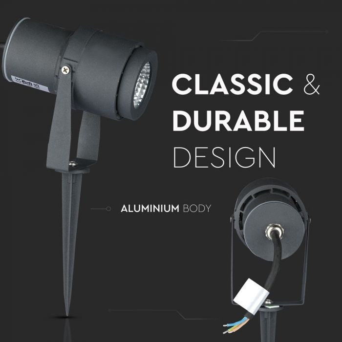 220 Volt - Tuinlamp - Warm wit - 12 Watt - Grijze behuizing - Grond spot