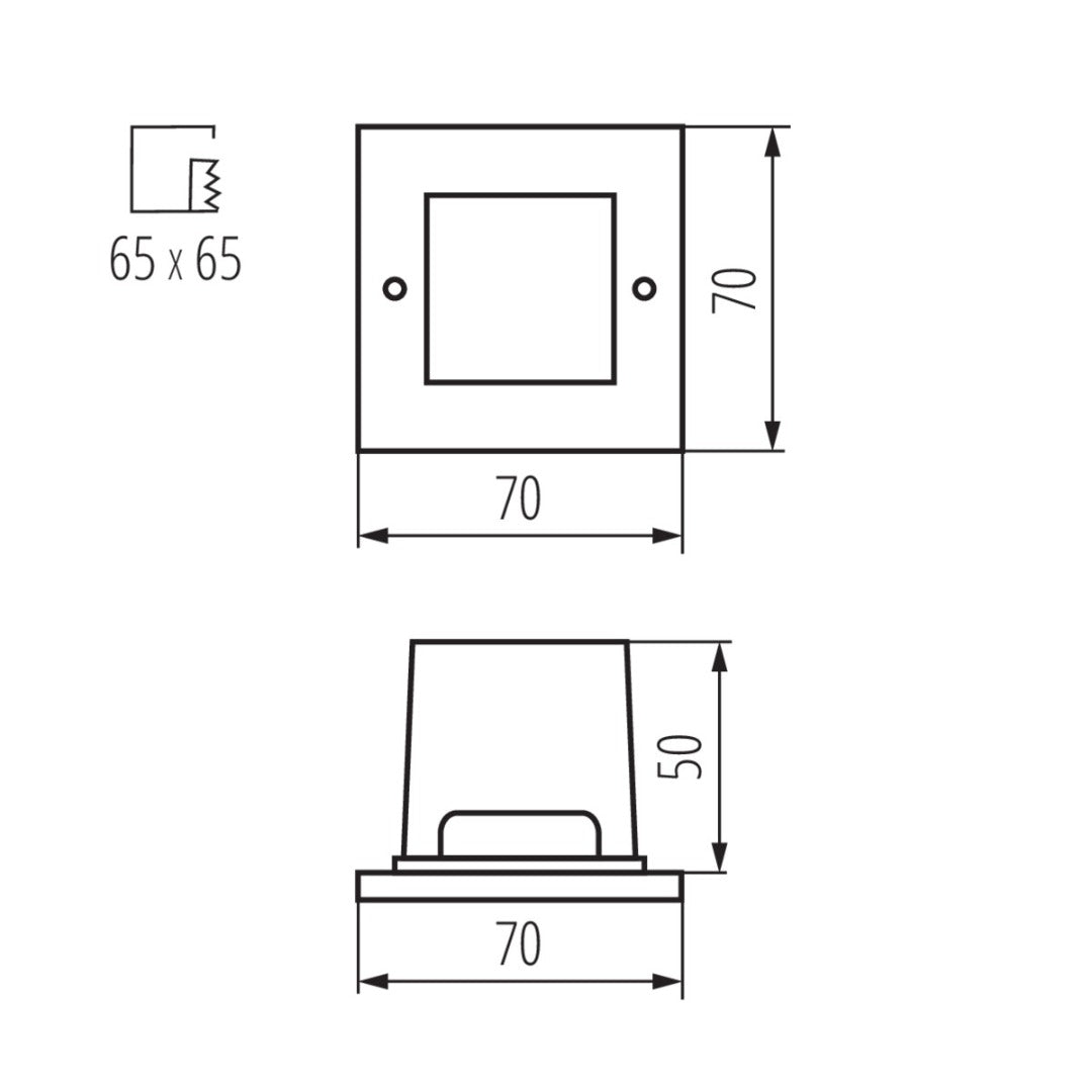 LED traptrede verlichting - Neutraal wit - Vierkant - 70 x 70mm