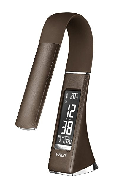 LED Bureaulamp Design EcoLeather Kaffee - Display Touch