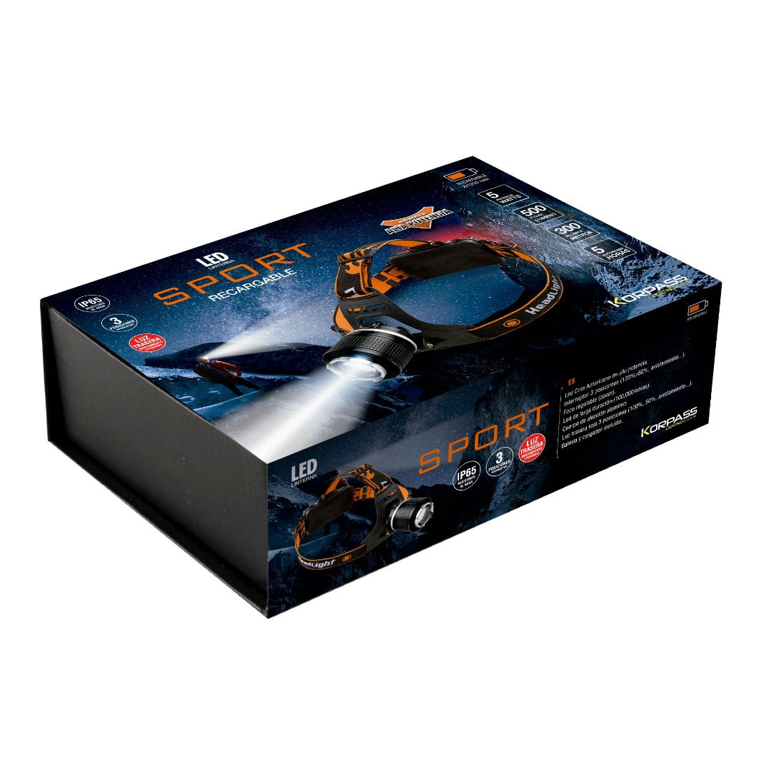 LED hoofdlamp - Oplaadbaar - 5 Watt - 500 Lumen