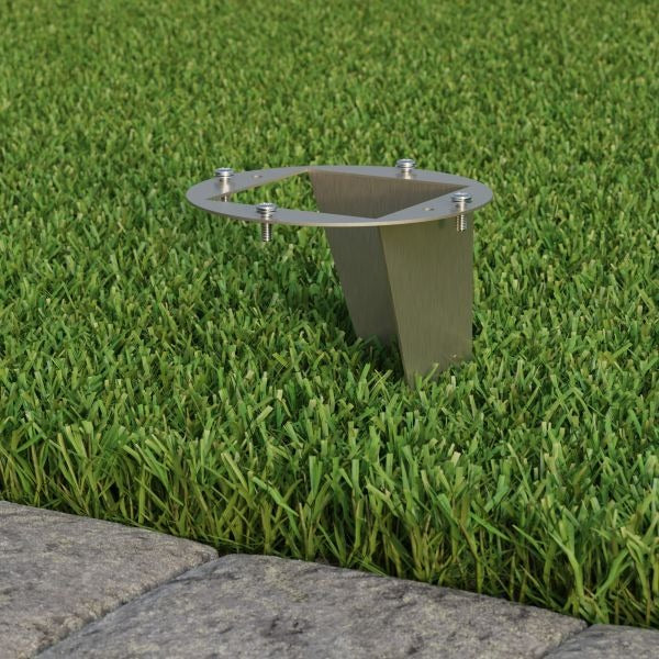 RVS grondspies - 40cm - Met montagemateriaal - Rond