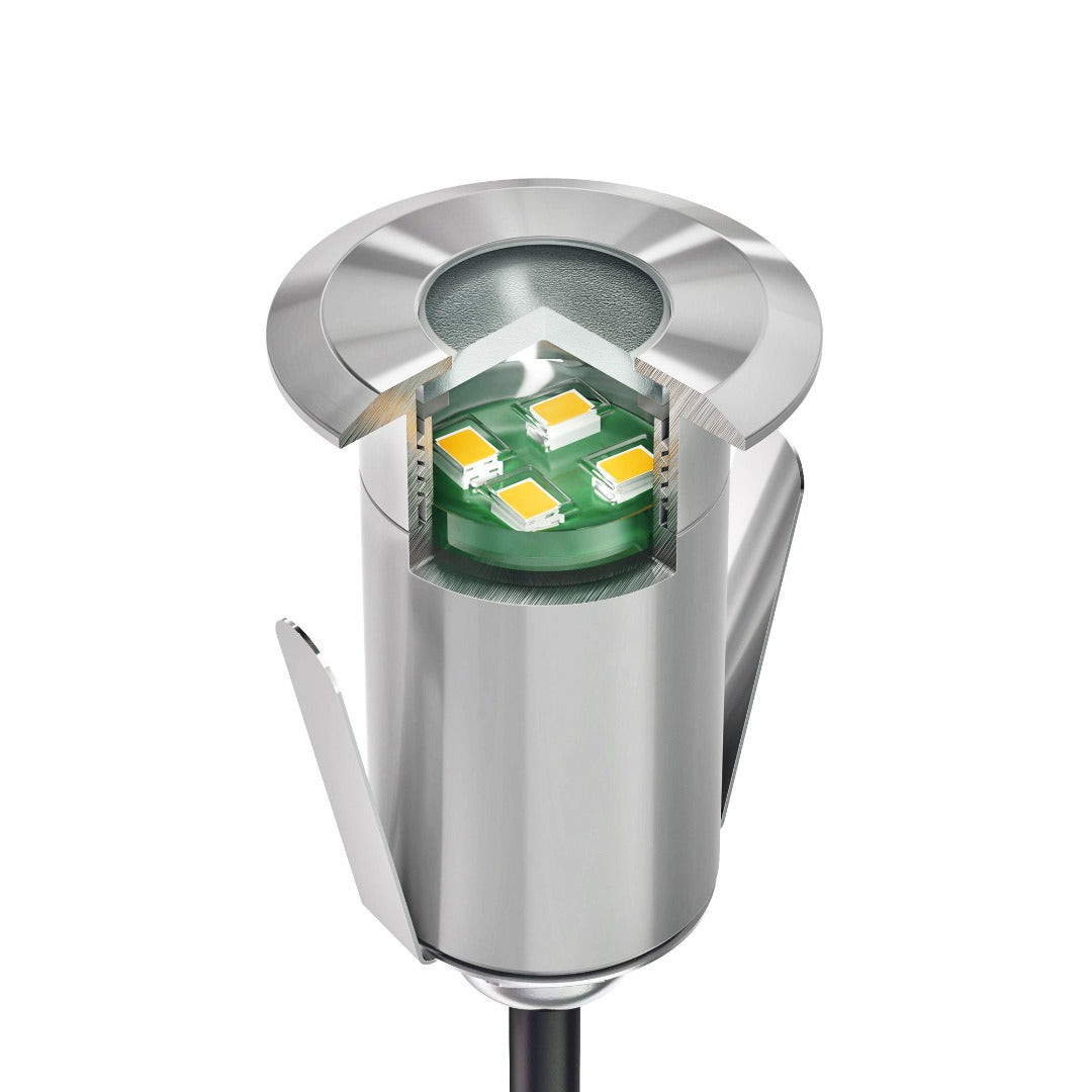 LED inbouw terrasverlichting - 35mm - 0.6 Watt - 2800K - RVS
