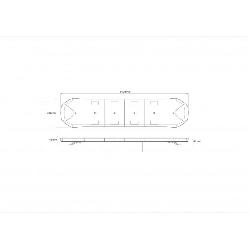LED zwaaibalk - 150cm - ECE R65 R10 goedgekeurd - amber
