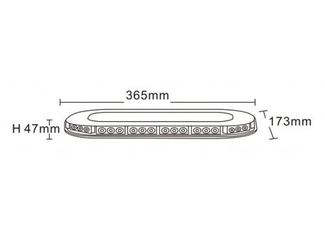 Compacte zwaailamp - 47mm hoog - R10 / R65 certificering - 42 LED ORANJE