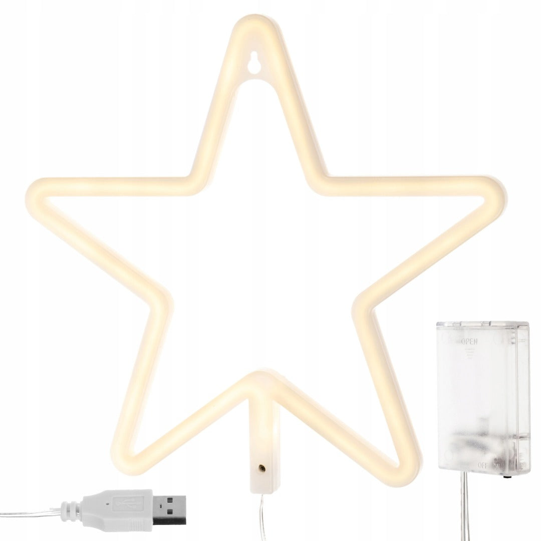 LED kerst ster - Warm wit - USB + batterijen
