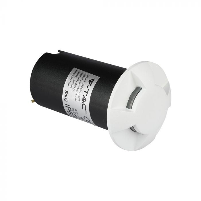 Grondspot 4 kanten - witte uitvoering - 12 Volt tuin verlichting - warm wit - IP67