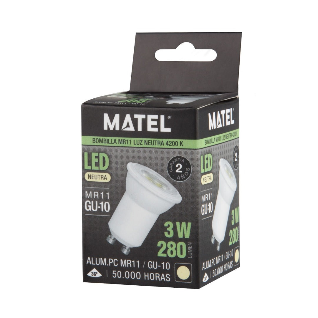 LED Mini GU10 - Neutraal Wit - 280 Lumen - 3 Watt - 35mm