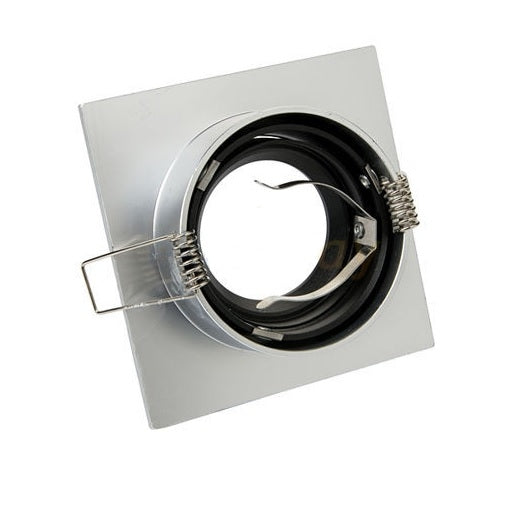 Inbouw armatuur GU10 - aluminium - vierkant armatuur - geborsteld - zilver/zwart 92mm Premium