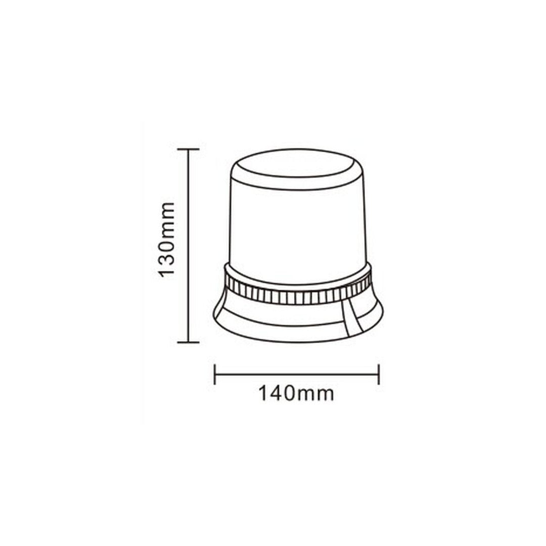 ORANJE zwaailicht - 12V/24V - 36 LED SMD - E-keurmerk - R65 / R10 - Vaste aansluiting met stroomkabel