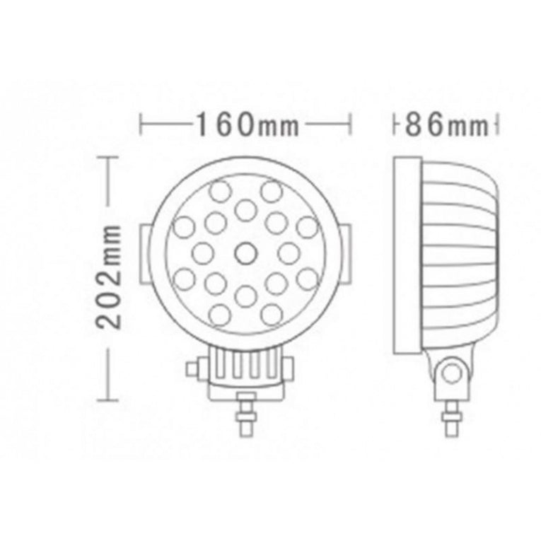 LED SPOT - 16 x 3 watt - front light - WIT - OFF-ROAD - Rond