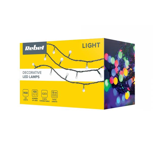 LED kerstverlichting - Gekleurde bolletjes - 100 stuks - 10 meter - koppelbaar