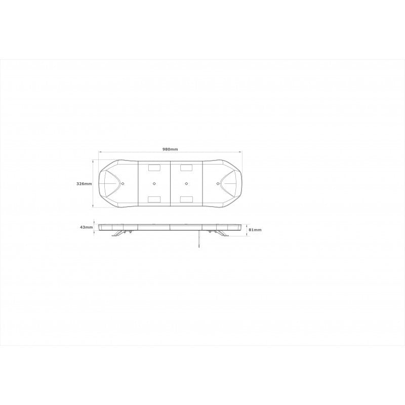 LED zwaaibalk - 98cm - ECE R65 R10 goedgekeurd - amber