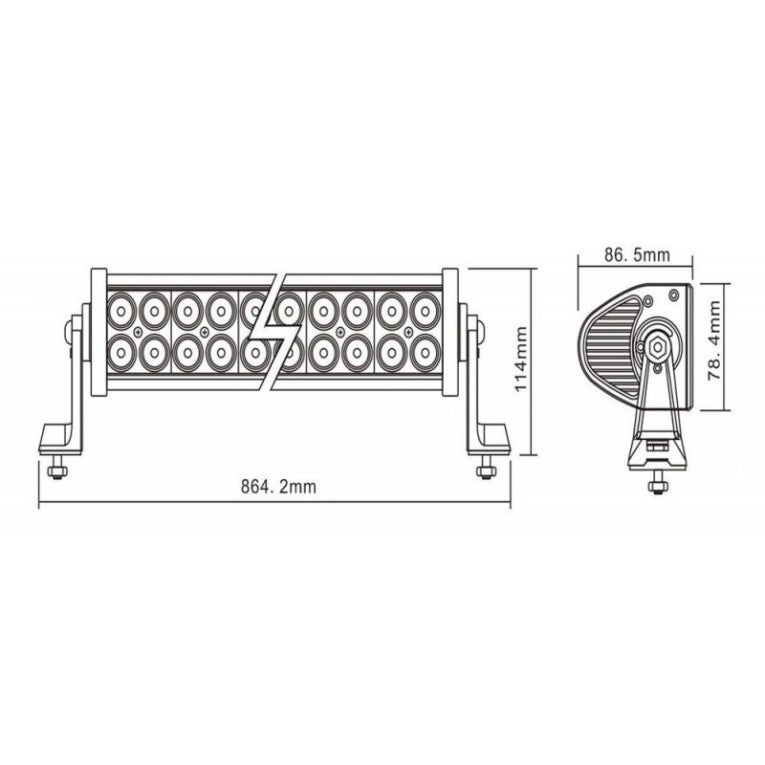LED bar - 180W - 86cm - 4x4 offroad - 60 LED - WIT 6000K