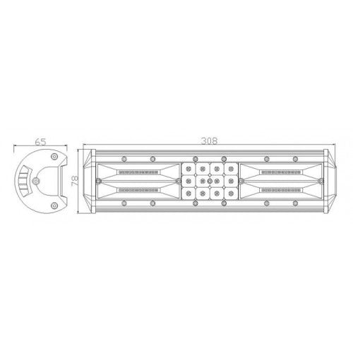 LED bar - 90W - 60 LED - 3900 Lumen - 30cm