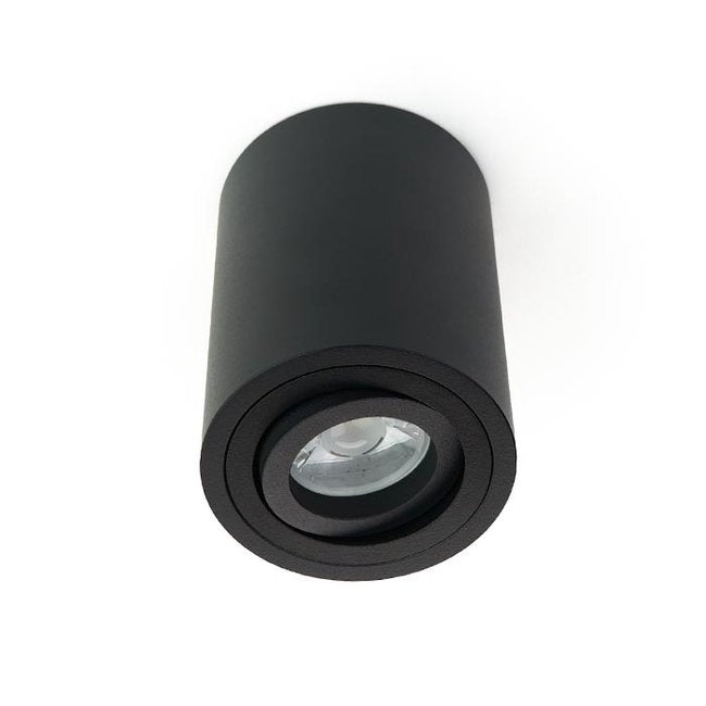 Opbouw spot GU10 - 96mm - Kunststof - Rond armatuur - Zwart