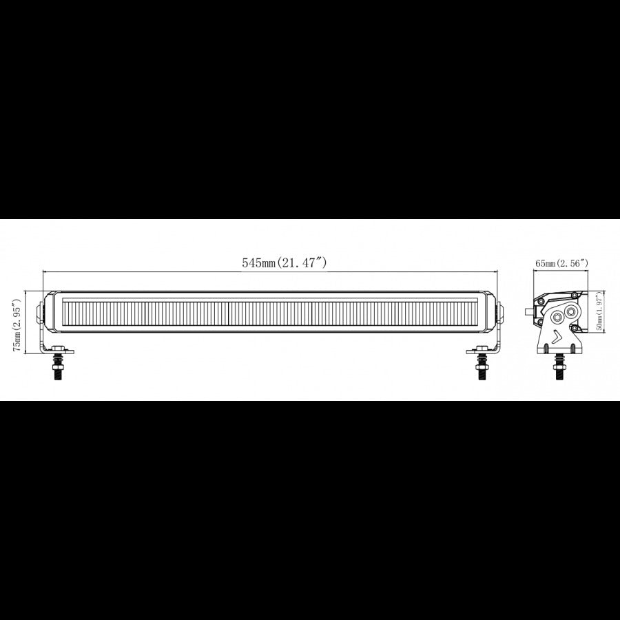 LED bar + markeringslicht - 12/24V - 10 + 36 LEDs - 54cm