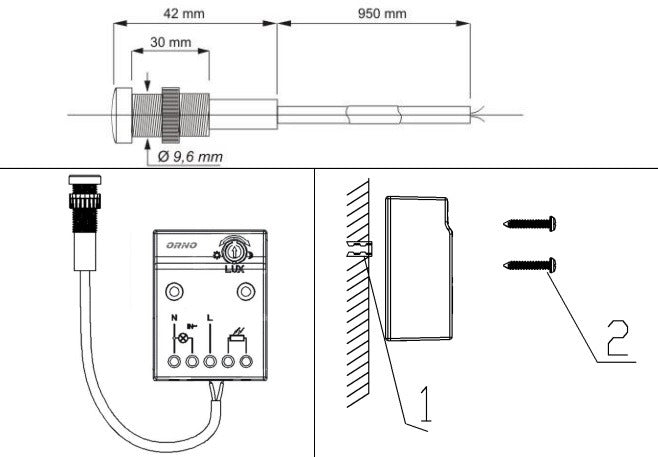 Schemer schakelaar externe sensor - Orno