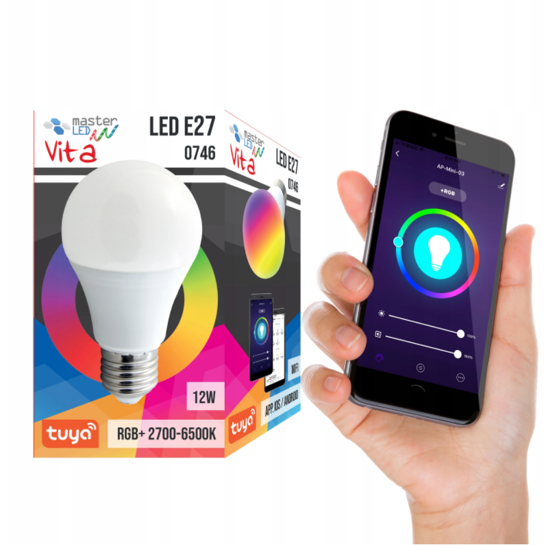 Smart lamp E27 - RGB + warm wit / koud wit - TUYA