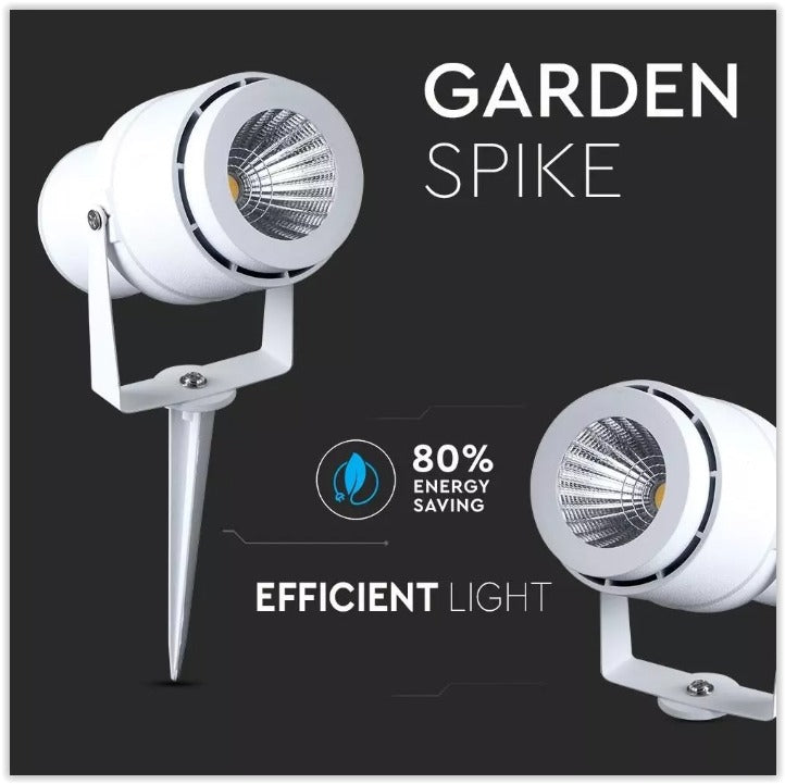 220 Volt - Tuinlamp - Warm wit - 12 Watt - Witte behuizing - Grond spot