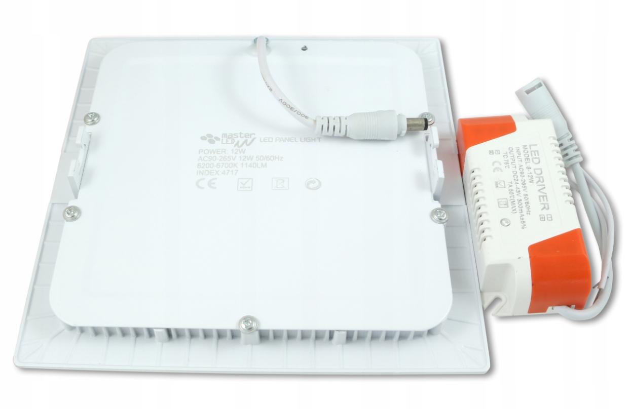 LED plafondlamp - Inbouw vierkant - 12cm - Neutraal wit