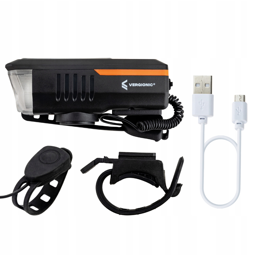 LED fietslamp - Met fietsbel - Solar + USB - 300 Lumen