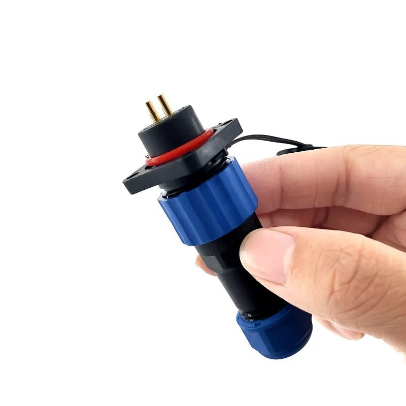 Male + chassis connector - 24V - waterdichte kabelverbinder - 2 aderig - IP68