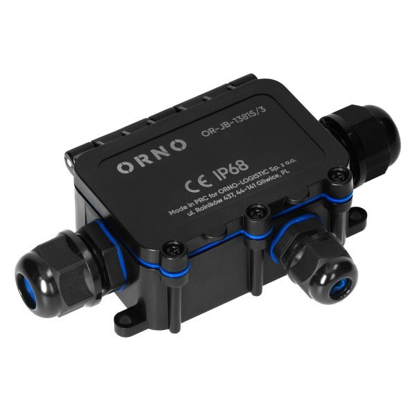 Opbouw Lasdoos IP68 Waterdicht – 2x M20 & 1x M16 Kabelwartel – Zwart – 0,5-6 mm²