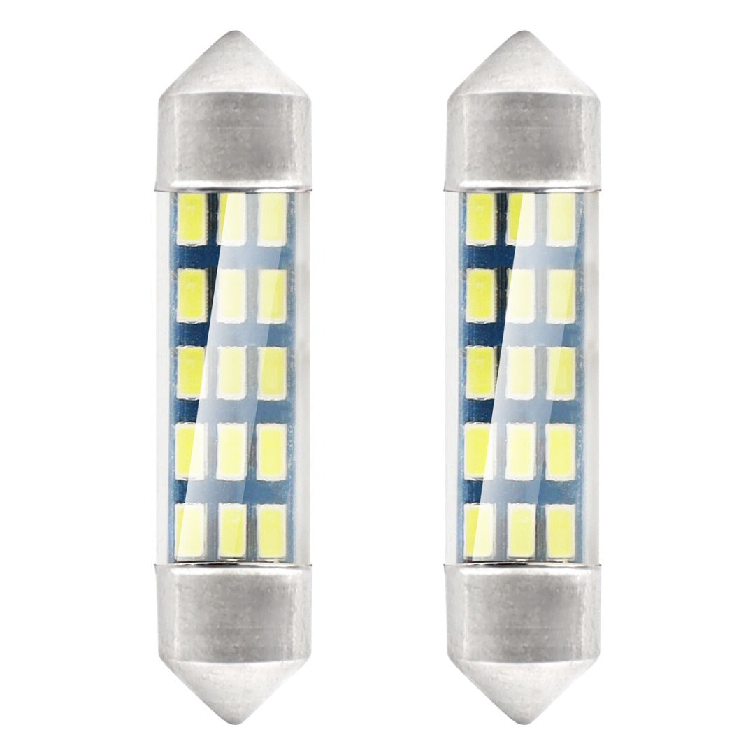 Dome - 39mm LED - 12V - 15 SMD - Koud wit - 2 stuks