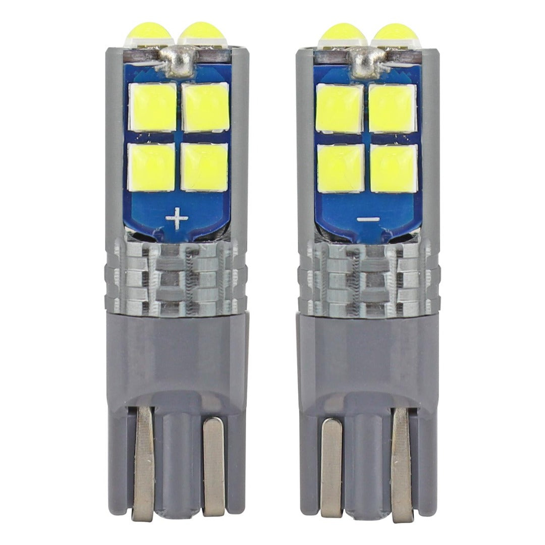 T10 LED - CANBUS - 10 SMD - 12/24V - Wit - 2 stuks