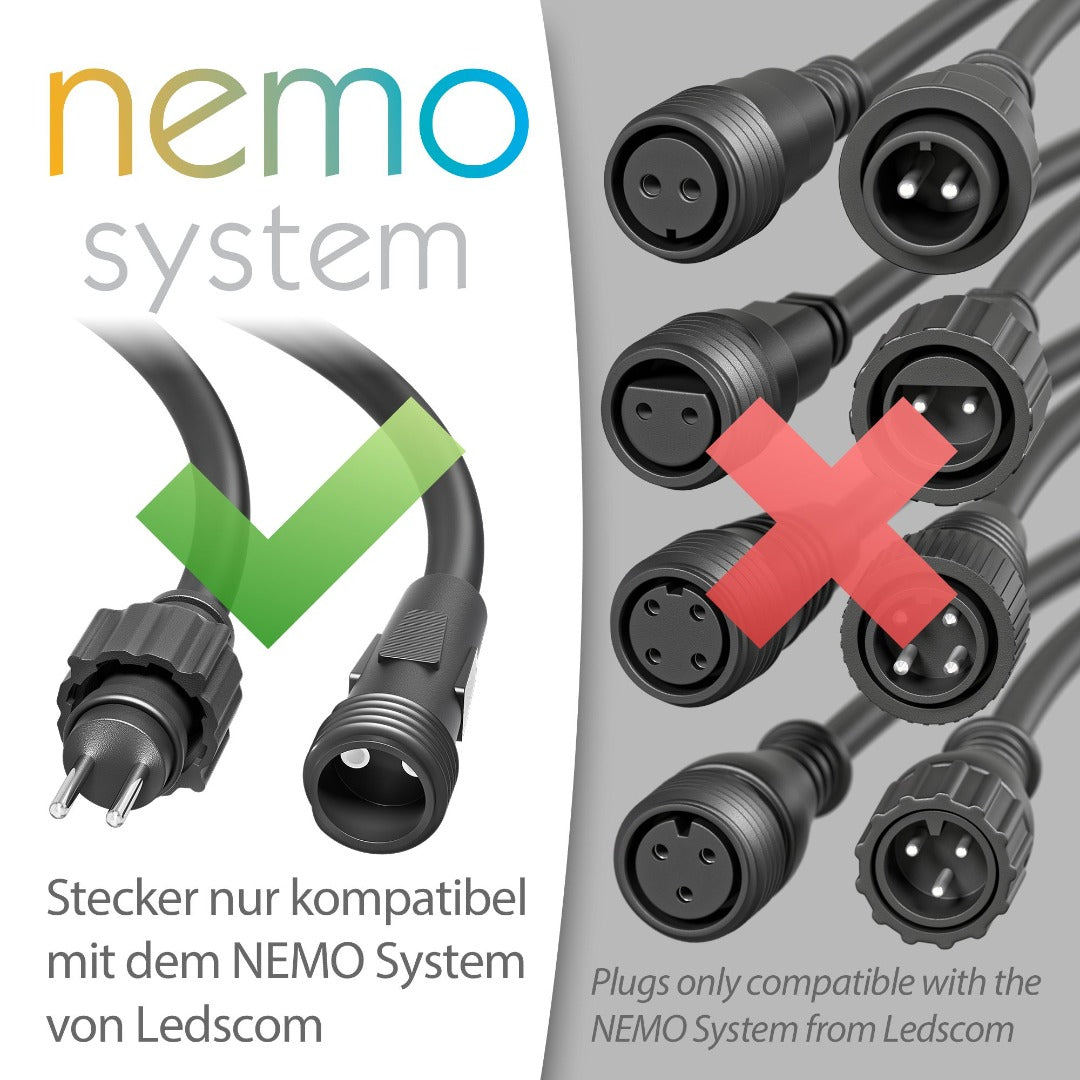 Tuinlamp Hoofdkabel - 3,1 Meter - 2 aansluitingen - NEMO systeem