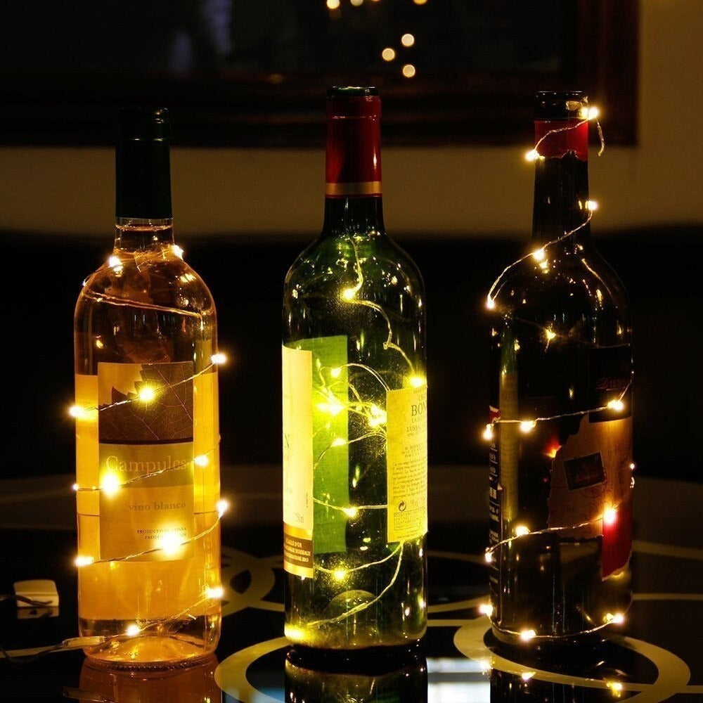 Kerst koperdraad LED verlichting - Roze - 5 meter - Op batterijen