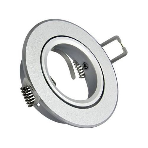 Inbouw spot GU10 - aluminium - rond armatuur - mat - zilver/zilver 85mm