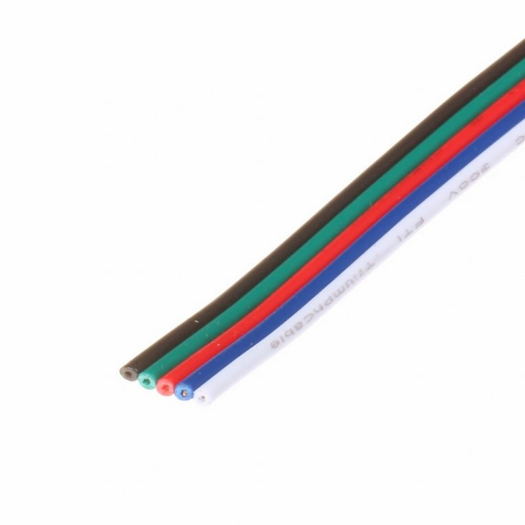 100 meter 5 aderig draad voor RGB/W LED strips