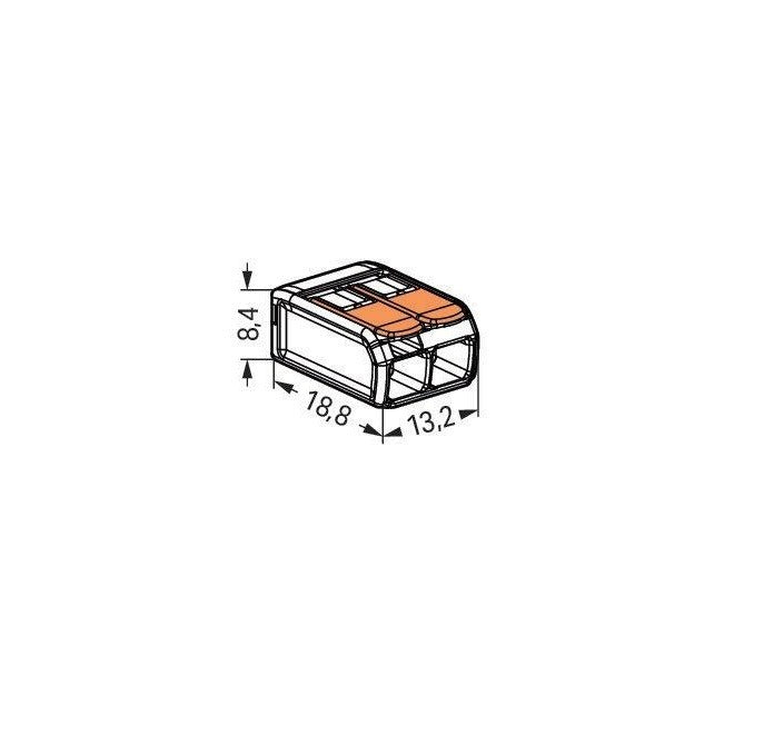 Wago verbindingsklem 2-VOUDIG 0,2-4 MMÂ² - Doorvoerconnector per stuk