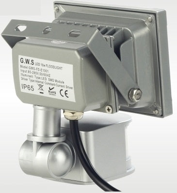 10W LED / PIR schijnwerper Warm Wit