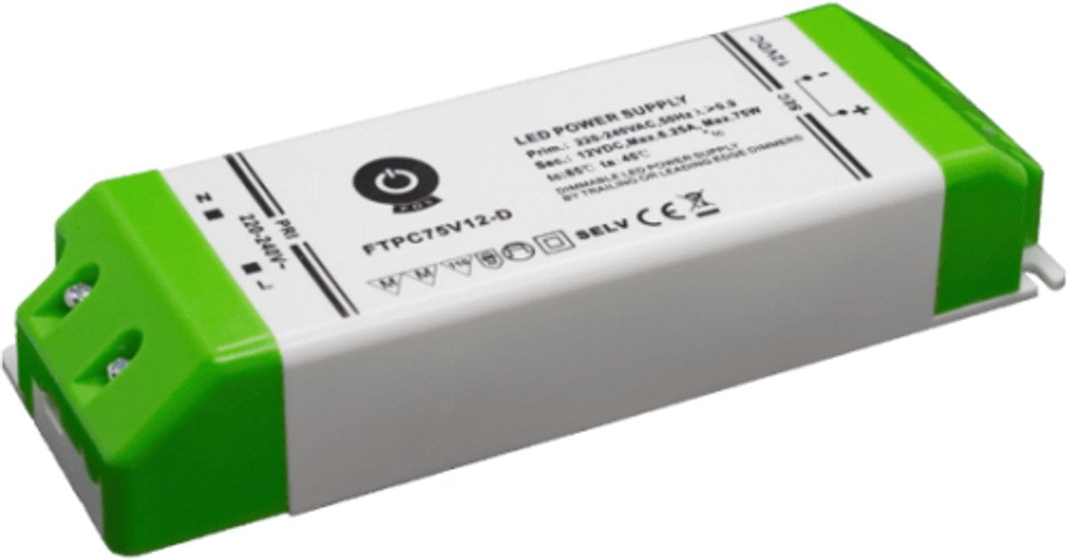 75W 12V DC dimbare voeding