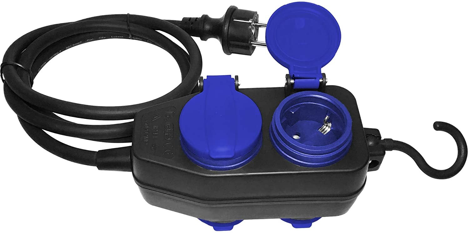 Waterdichte verlengsnoer - 4 voudigÂ  - 5 meter