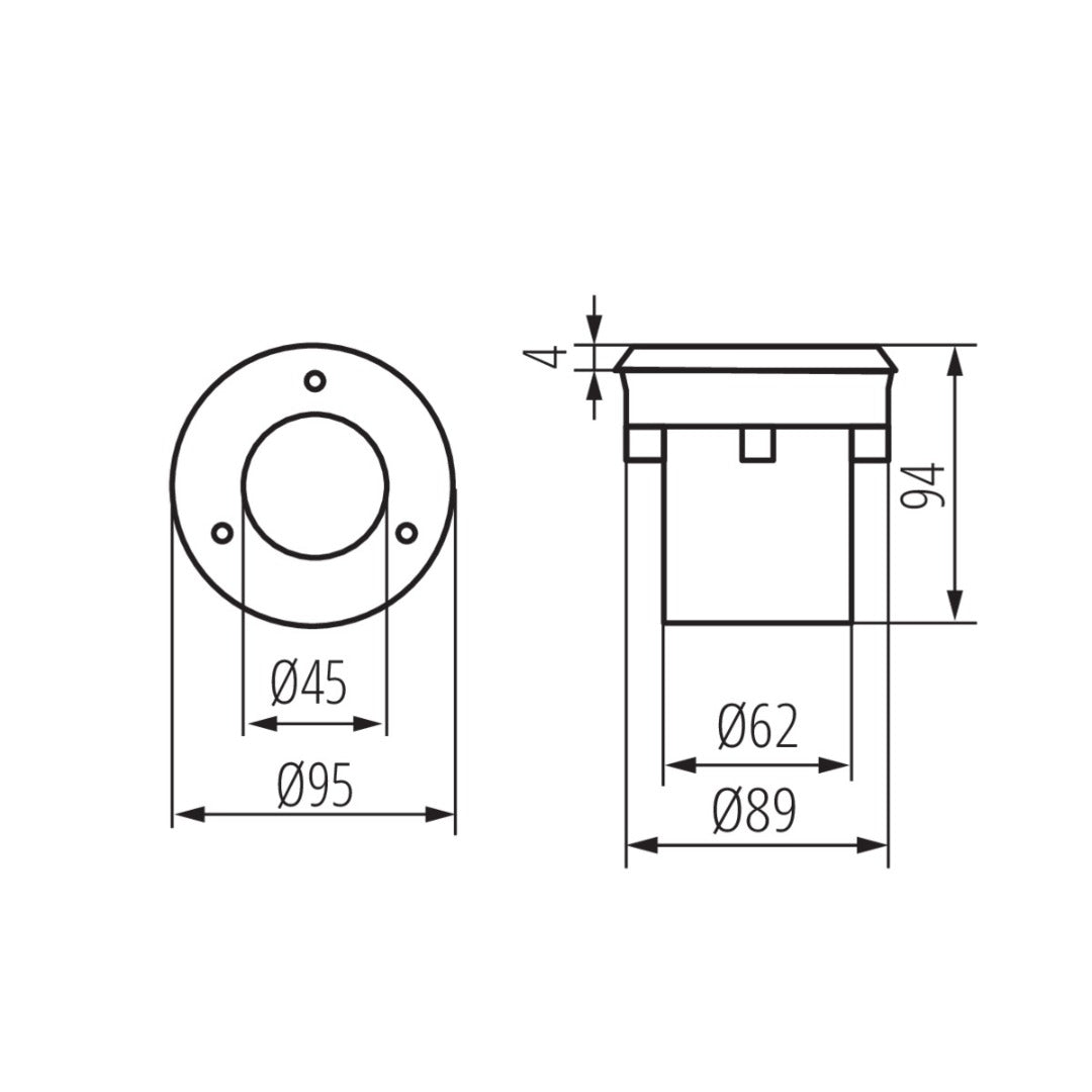 LED grondspot - 3W 12 Volt - WARM WIT - RVS Rond 82mm - Pad en Oprit Verlichting