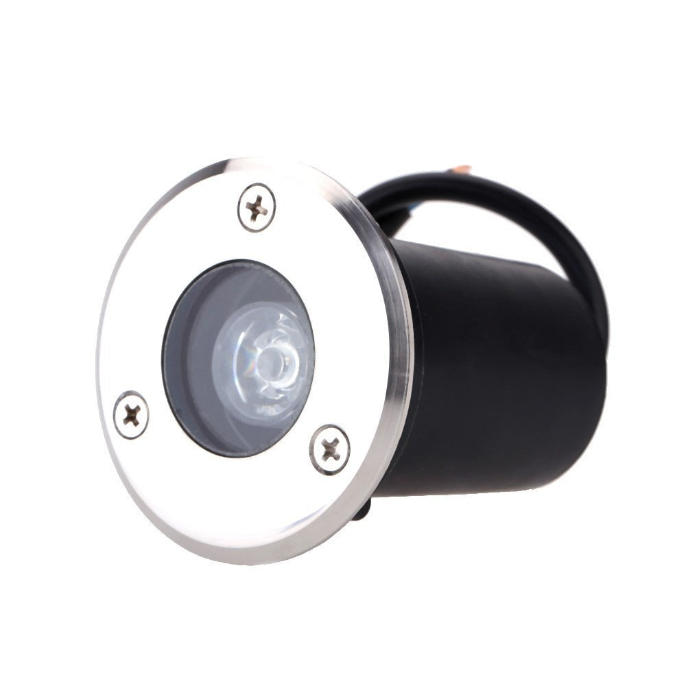 LED grondspot - 1W 12 Volt - KOUD WIT - RVS Rond 65mm - Pad en Oprit Verlichting