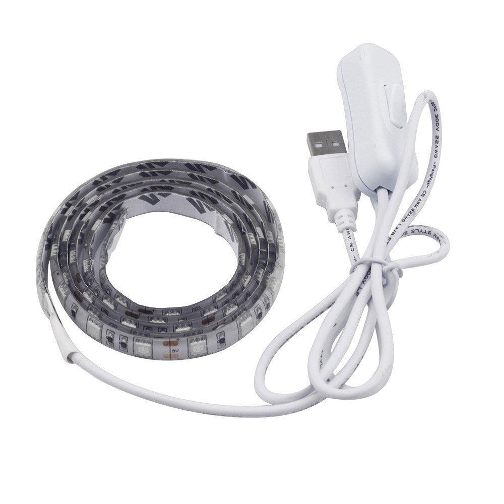 USB ledstrip - WARM WIT - 1 meter - 60L/m - IP65 - 5050 + schakelaar
