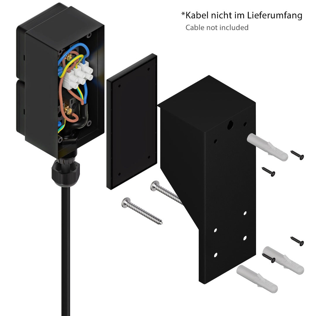 Wandcontactdoos - Tweevoudig - RVS - IP44
