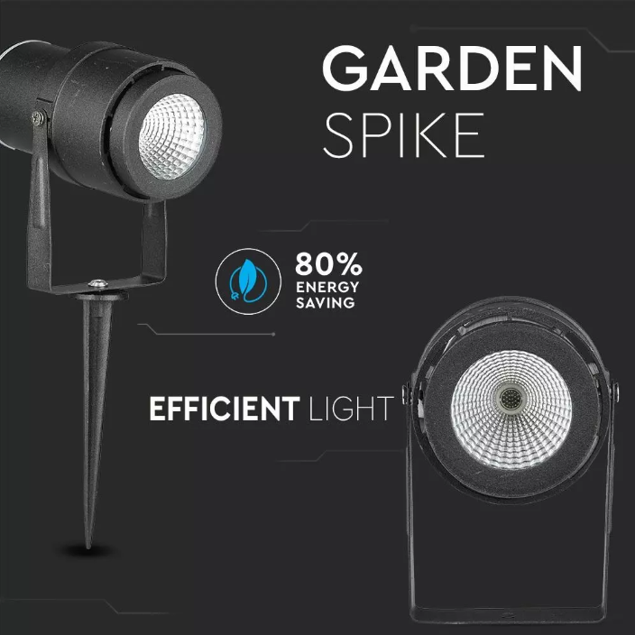 220 Volt - Tuinlamp - Warm wit - 12 Watt - Zwarte behuizing - Grond spot