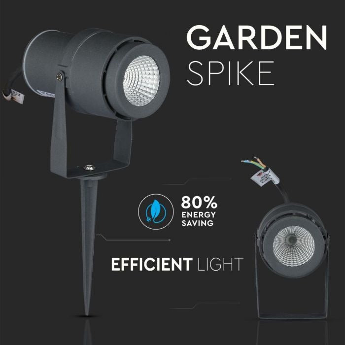 220 Volt - Tuinlamp - Warm wit - 12 Watt - Grijze behuizing - Grond spot