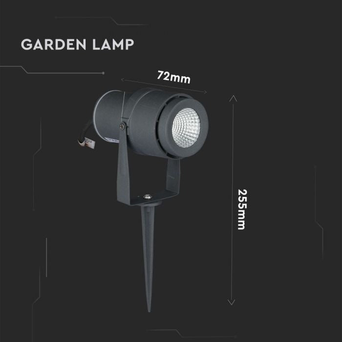 220 Volt - Tuinlamp - Warm wit - 12 Watt - Grijze behuizing - Grond spot