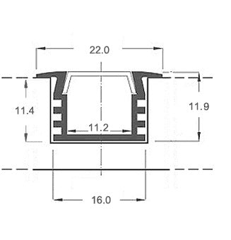 LED profiel 1 meter - 12mm inbouw - u-profiel