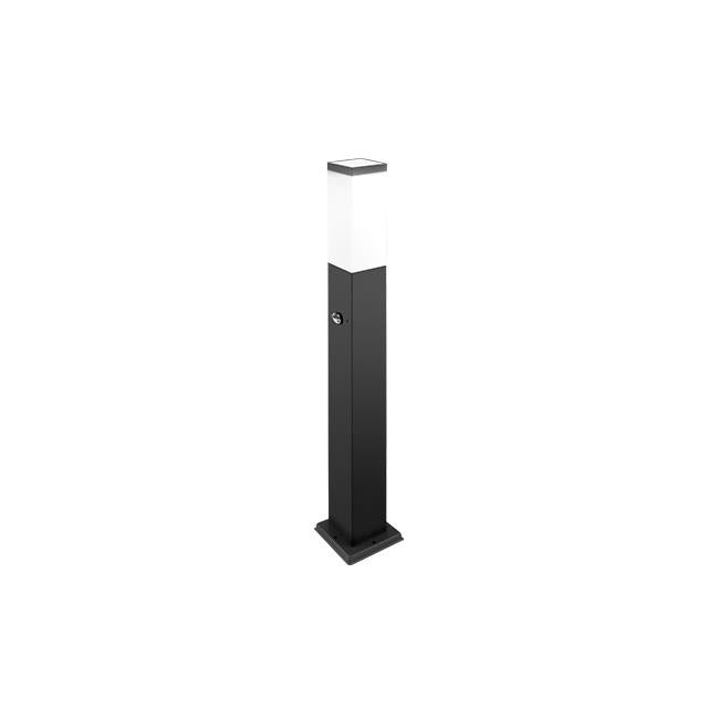 LED tuinpilaar met sensor - vierkant - 230V - E27 fitting - 65cm